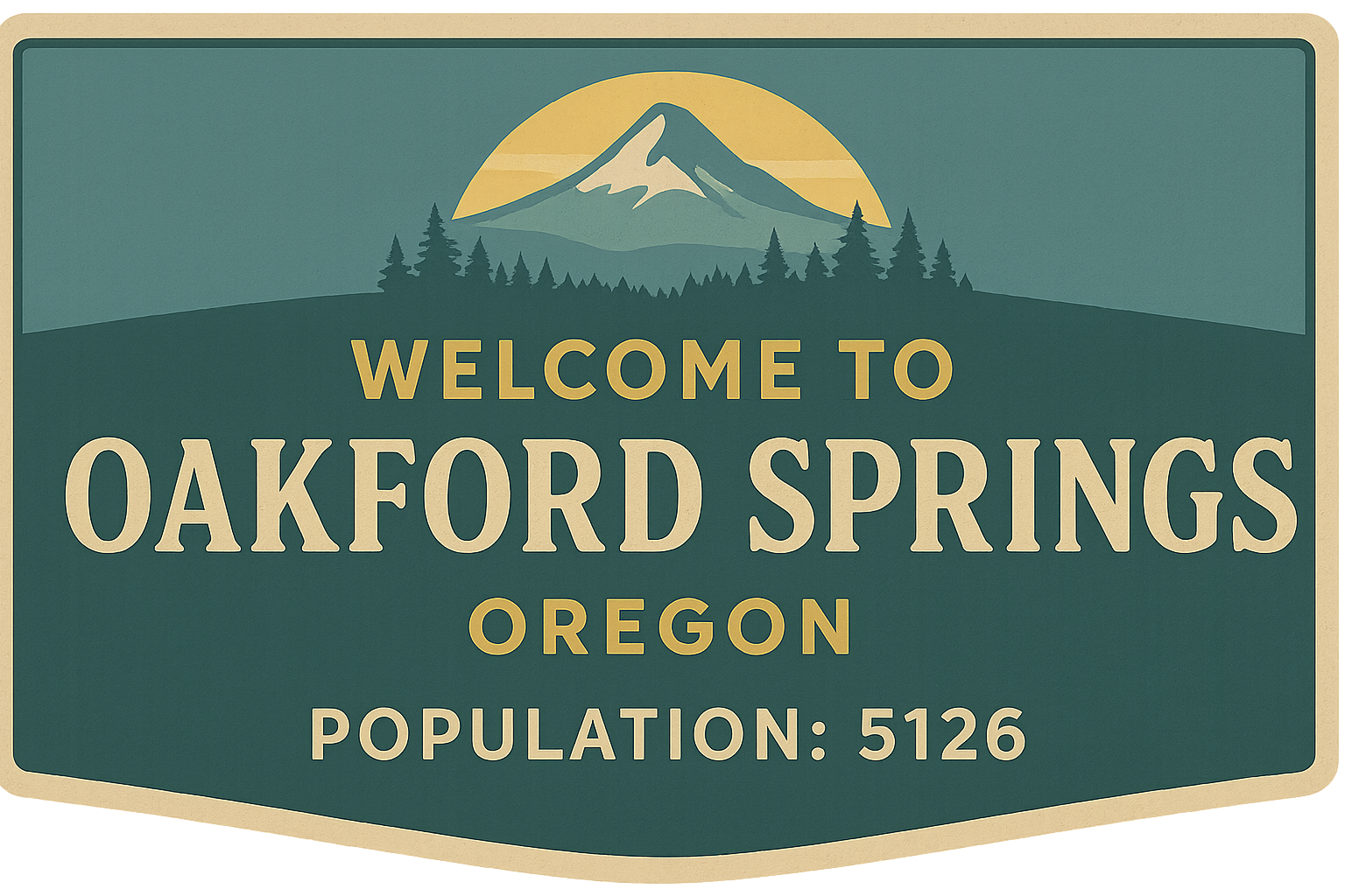 Welcome to Oakford Springs – Ortsschild